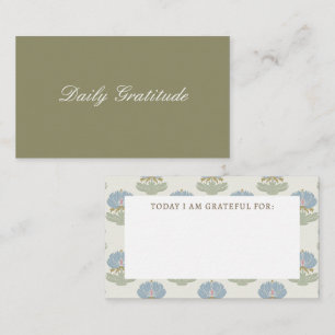 Blue Green Timeless Floral Daily Gratitude Card