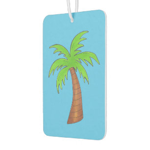 Blue Green Tropical Island Beach Palm Tree Car Air Freshener