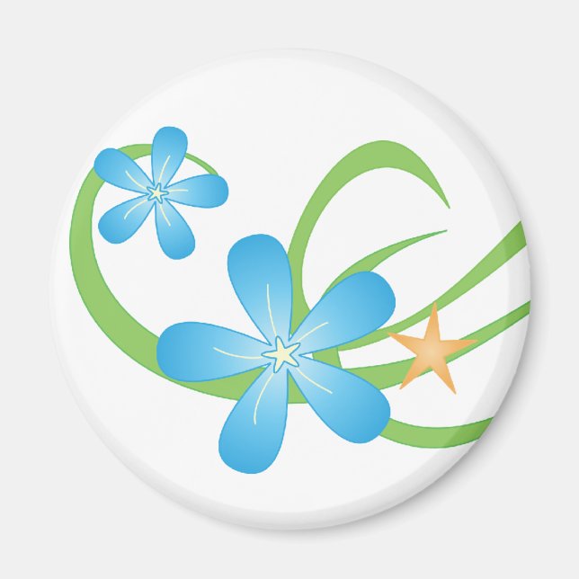 Blue Green Tropical Magnet (Front)