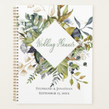 Blue & Green Tropical Wedding Planner Notebook