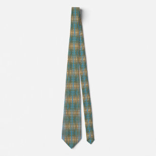 Blue Green Unique Abstract Sine Waves Pattern Tie