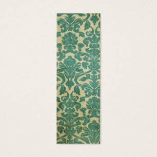 Blue green vintage damask bookmark
