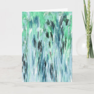 Blue & Green Watercolor Abstract - Blank Card