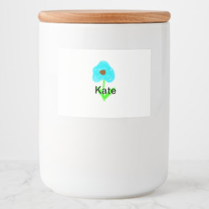 Blue green watercolor add your name food label