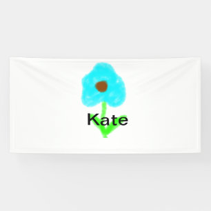 Blue green watercolor add your name tex banner