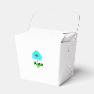 Blue green watercolor add your name tex favour box