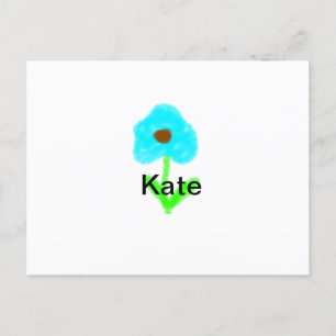 Blue green watercolor add your name text custom announcement postcard
