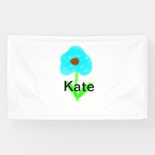 Blue green watercolor add your name text custom banner