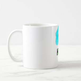 Blue green watercolor add your name text custom coffee mug