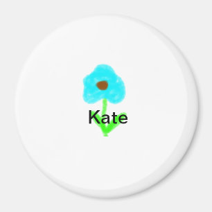 Blue green watercolor add your name text custom  magnet