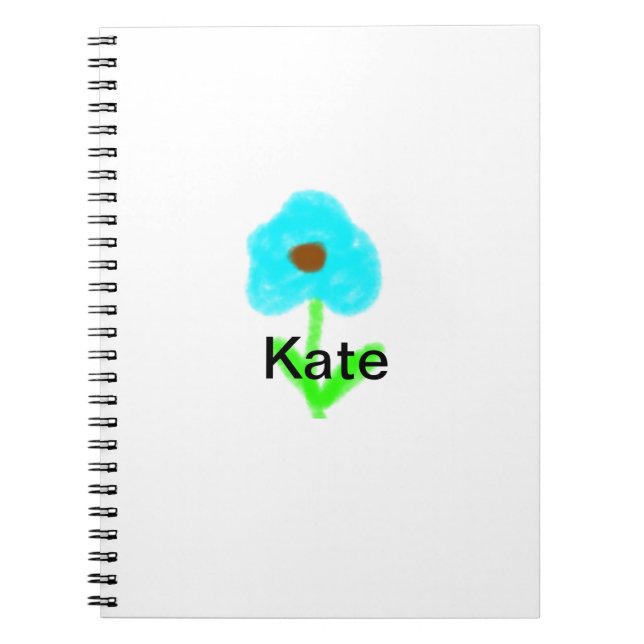 Blue green watercolor add your name text custom  notebook (Front)
