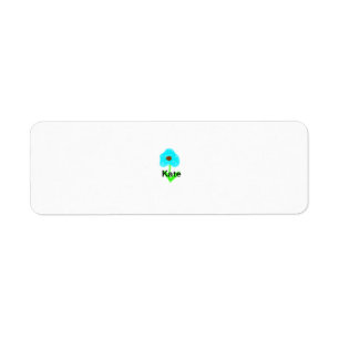 Blue green watercolor add your name text custom  return address label