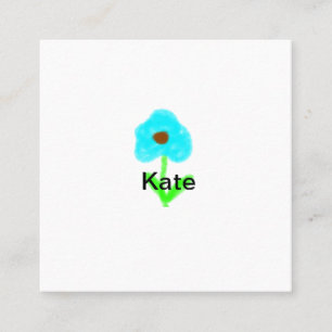 Blue green watercolor add your name text custom  square business card