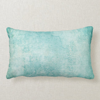 Blue Green Watercolor Lumbar Cushion