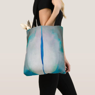 Blue green white abstract art by Georgia O'Keeffe Tote Bag