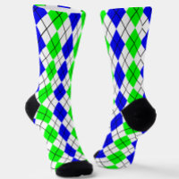 Blue Green White Argyle Diamond Design