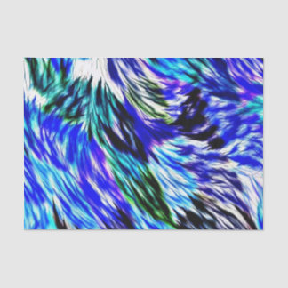 Blue Green White Purple Tie Dye Abstract Pattern Tissue Paper