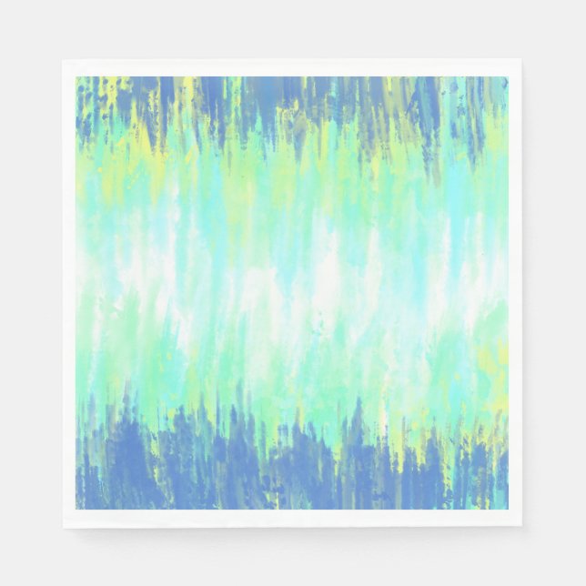 Blue Green White Tie Dye  Napkin (Front)