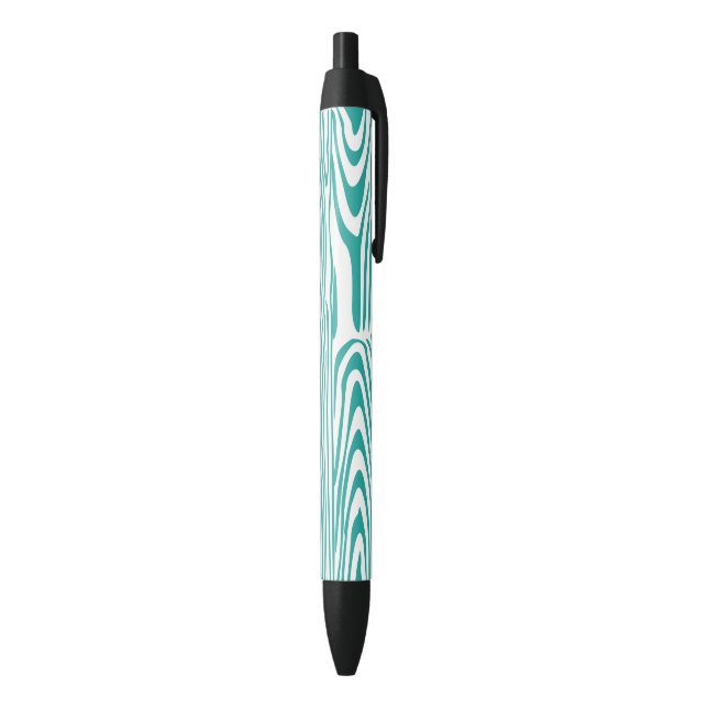 Blue-Green Wood Grain Black Ink Pen (Bottom (Vertical))