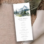 Blue Green Woods Mountain Sketch Wedding Program<br><div class="desc">If you need any other matching product or customisation,  kindly message via Zazzle.</div>