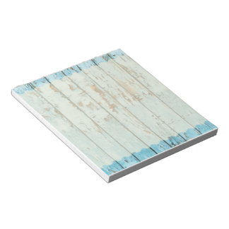 Blue green worn wood post its tear away notepad