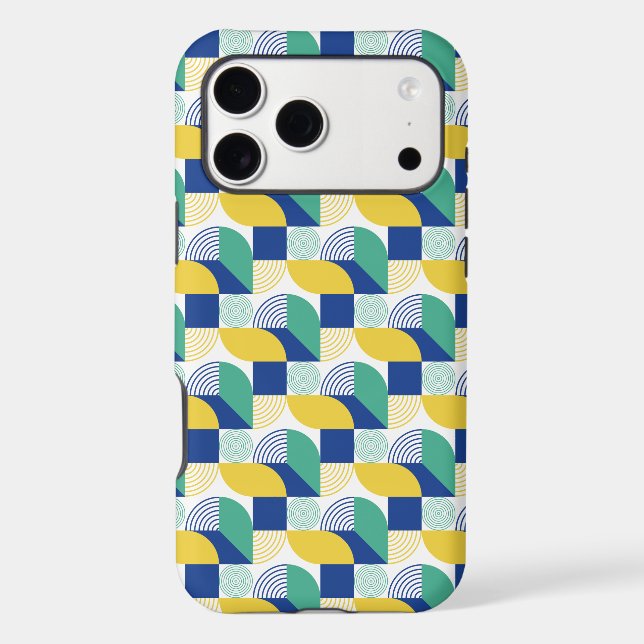 Blue Green Yellow Abstract Geometric Pattern (Back)