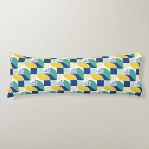 Blue Green Yellow Abstract Geometric Pattern Body Cushion