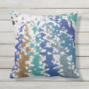 Blue Green Yellow Unique Pattern Cushion