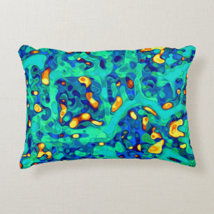 Blue Green Yellow Unique Pattern Decorative Cushion