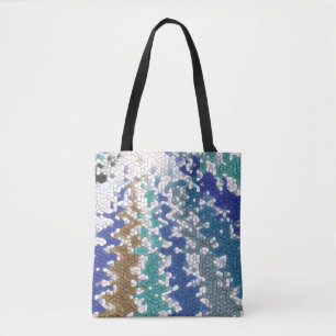 Blue Green Yellow Unique Pattern Tote Bag
