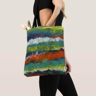 Blue, green, yellow, white & red Tote Bag