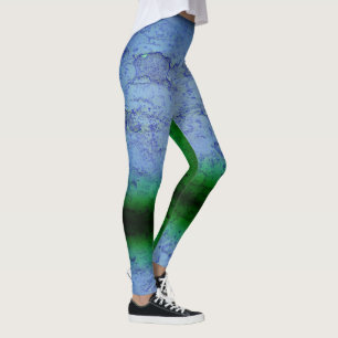 Blue & Greens Abstract Leggings