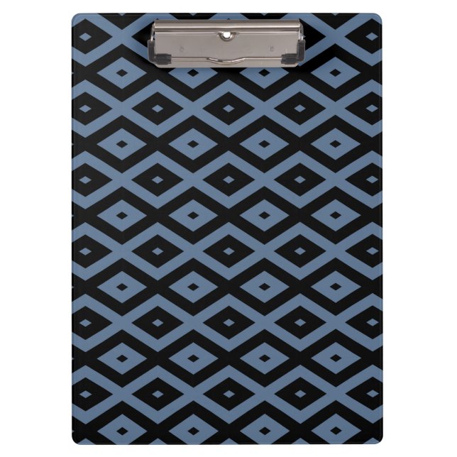 Blue grey and black diamond pattern clipboard (Front)
