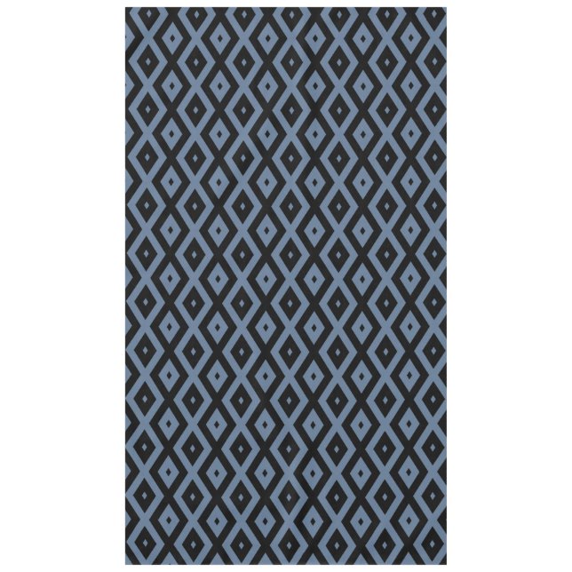 Blue grey and black diamond pattern tablecloth (Front)