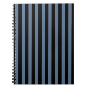 Blue grey and black stripes notebook