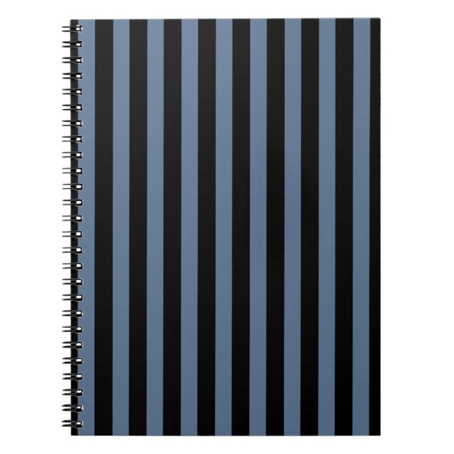 Blue grey and black stripes notebook (Front)