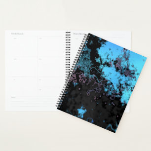 Blue, Grey and Purple Marble Abstract Planner