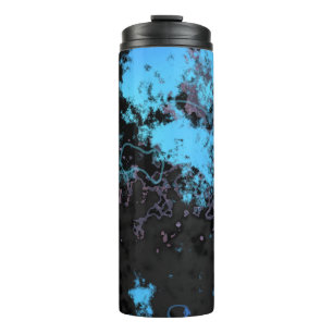 Blue, Grey and Purple Marble Abstract Thermal Tumbler