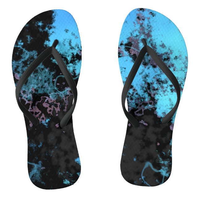 Blue, Grey and Purple Marble Abstract Thongs (Footbed)