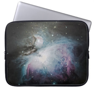 Blue, grey, and purple nebula laptop sleeve