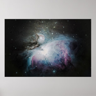 Blue, grey, and purple nebula poster