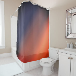 Blue, grey and red gradient. Ombre. shower curtain