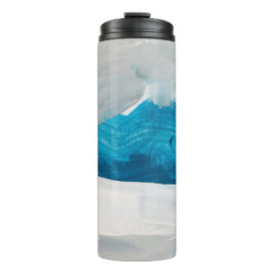 Blue, Grey and White Abstract Art Painting backgro Thermal Tumbler
