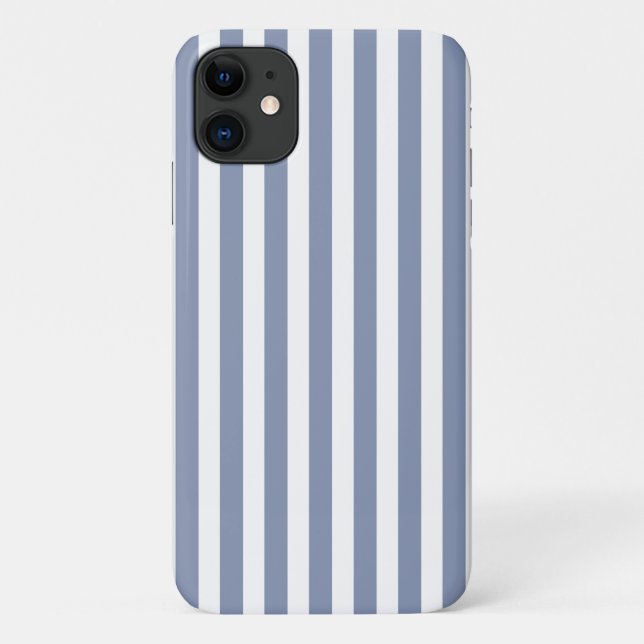 Blue grey and white candy stripes Case-Mate iPhone case (Back)