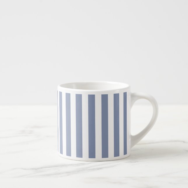 Blue grey and white candy stripes espresso cup (Right)