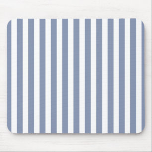 Blue grey and white candy stripes mouse pad