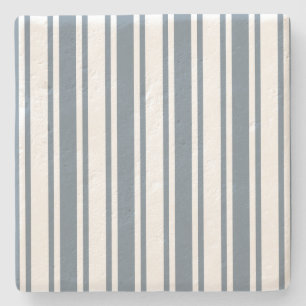Blue-grey and white candy stripes stone coaster