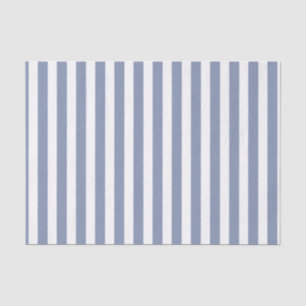 Blue grey and white candy stripes tissue paper