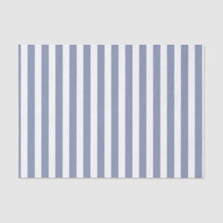 Blue grey and white candy stripes tissue paper