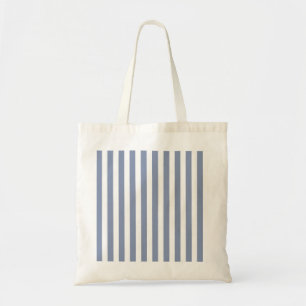 Blue grey and white candy stripes tote bag
